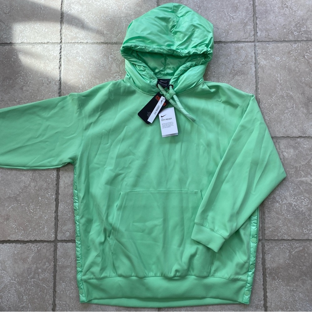 NEW Women’s Nike city ready thermal loose fit pullover hoodie neon green